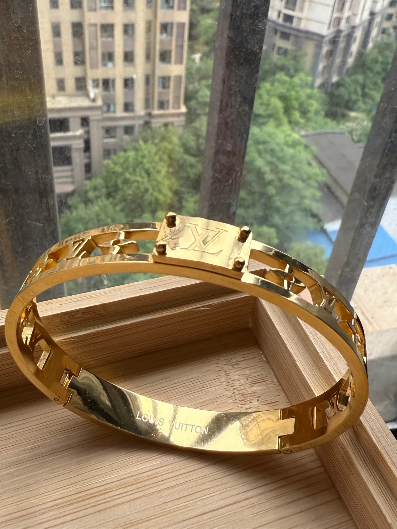 Gold-Tone Pavé Crystal Hinged Bangle Bracelet 20