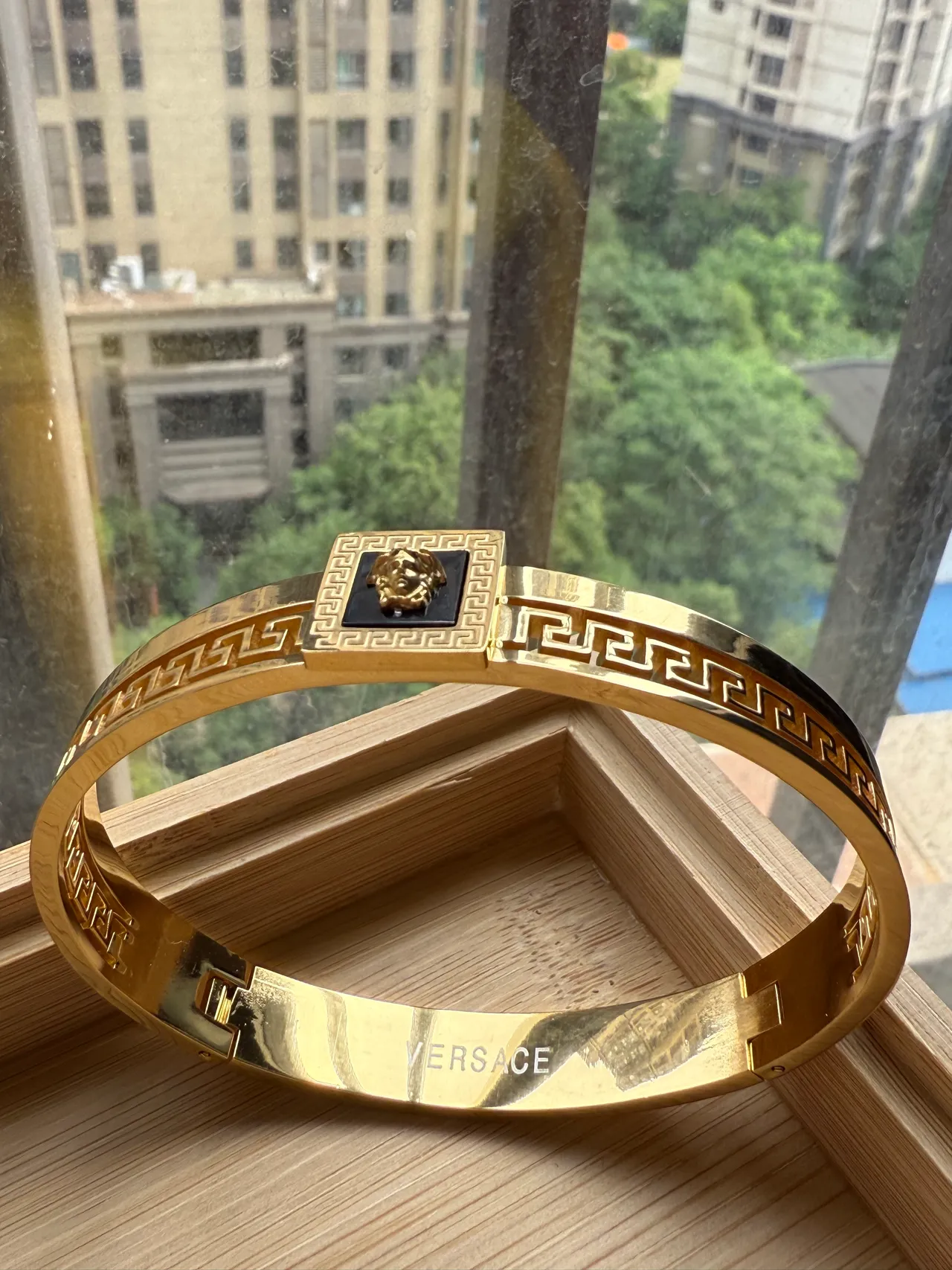 Gold-Tone Pavé Crystal Hinged Bangle Bracelet 22