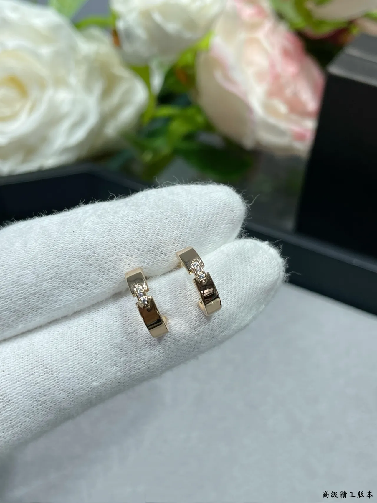 Gold-Tone Pavé Hinged Hoop Earring 4