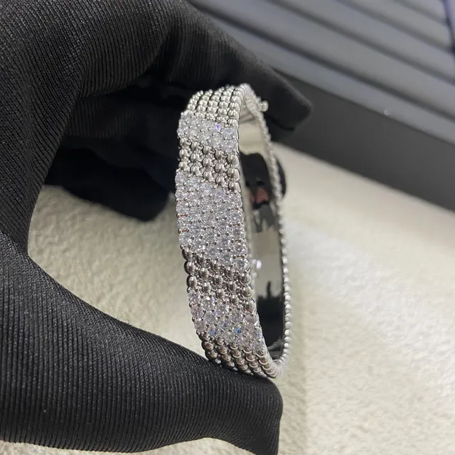 Gold Tone, Silver Tone, and Rose Gold Tone Pavé Crystal Beaded Hinged Bangle Bracelets 6