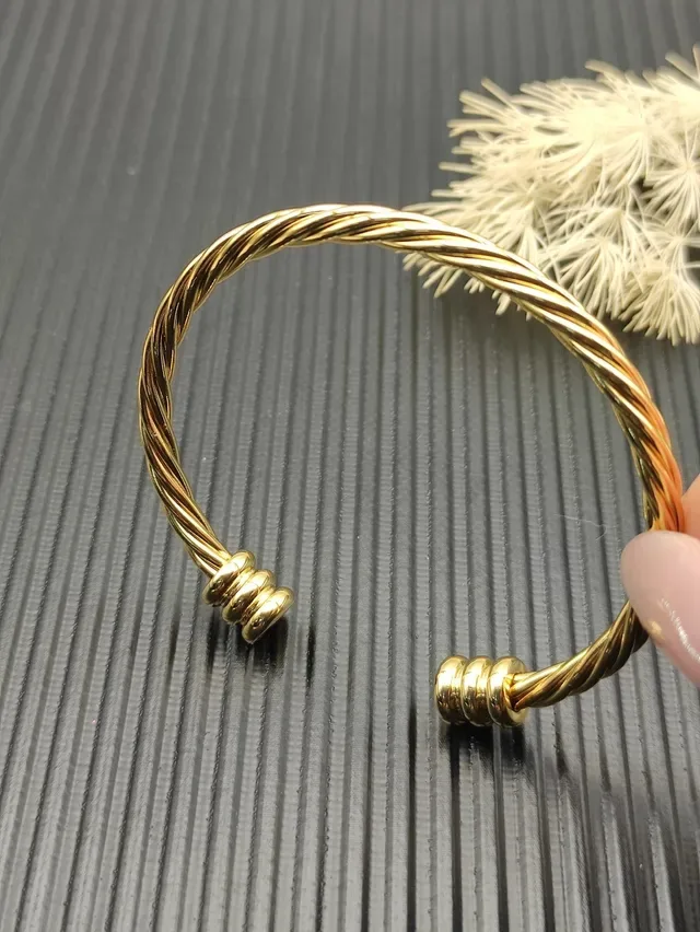 Gold-Tone Twisted Rope Cuff Bracelet 6