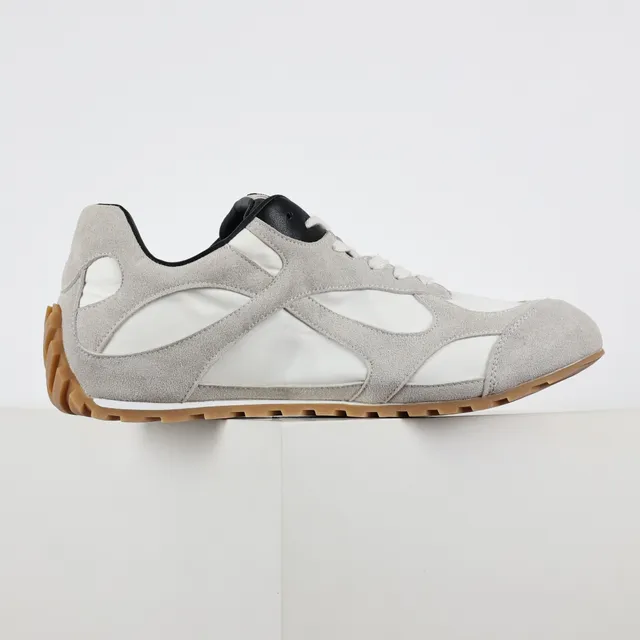 Gray Black Layered Suede And Mesh Upper Gum Rubber Sole Sneakers 7