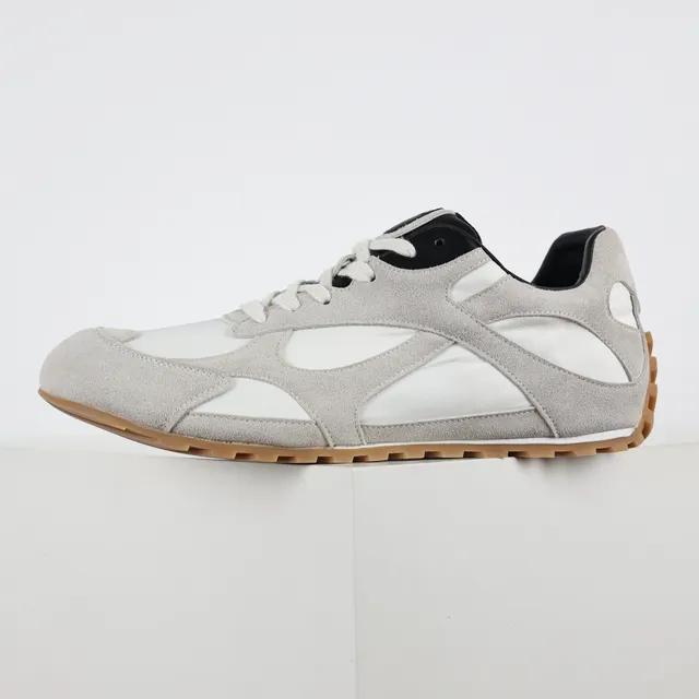 Gray Black Layered Suede And Mesh Upper Gum Rubber Sole Sneakers 9