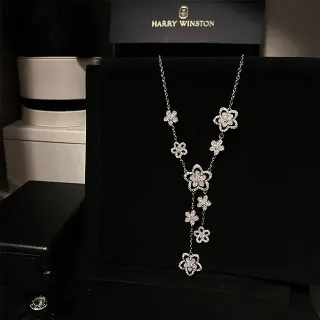 Harry Winston ফ্লোরাল পাভে ড্রপ নেকলেস