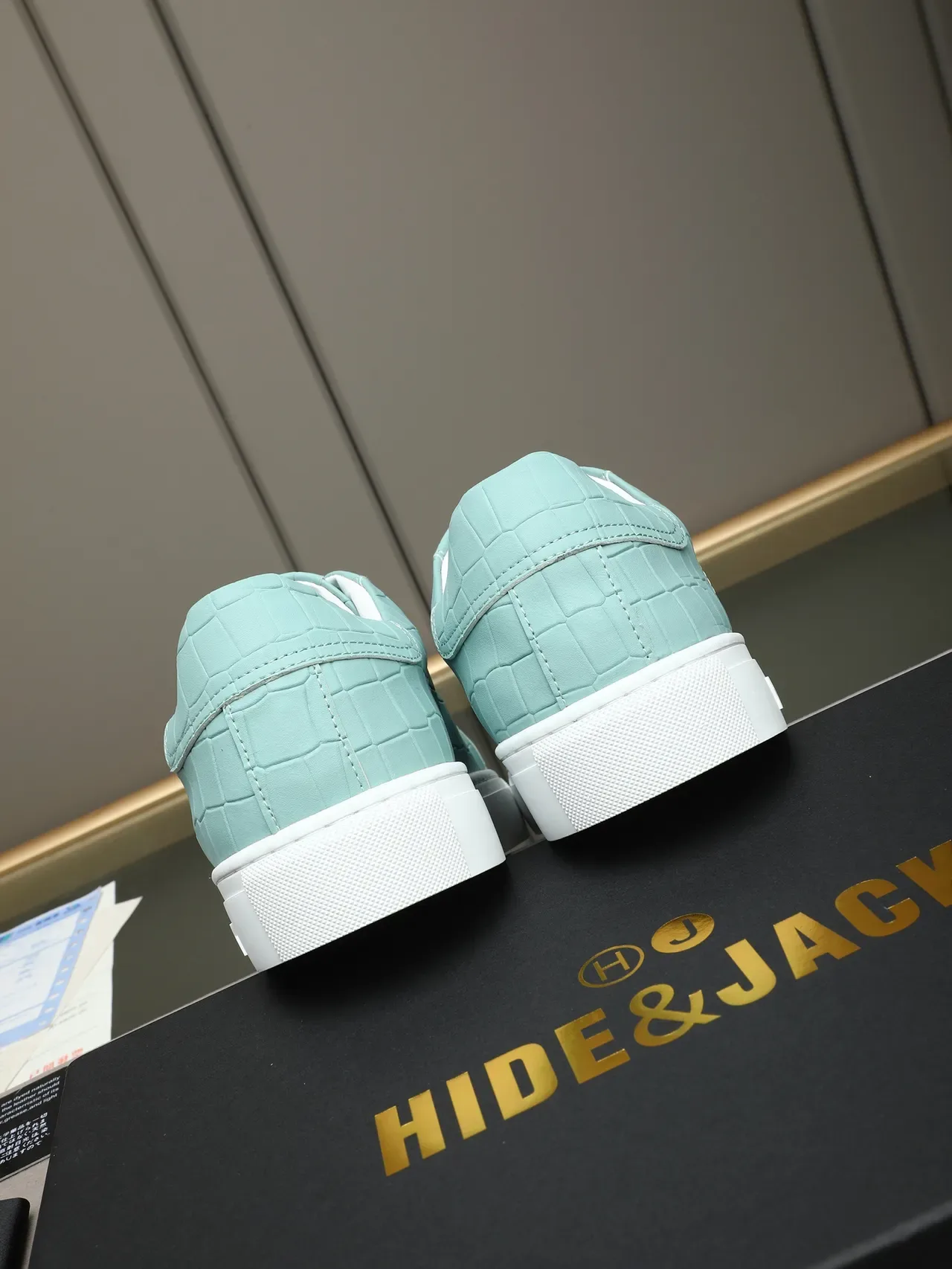 HIDE&JACK Croc-Embossed Mint Blue Tênis Lifestyle Low-Top 5