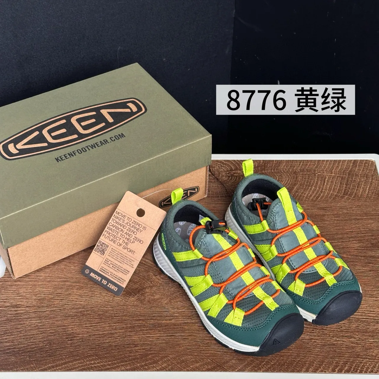 KEEN Sandálias casuais com upper de malha aberta, cores azul laranja e duas alças ajustáveis 5