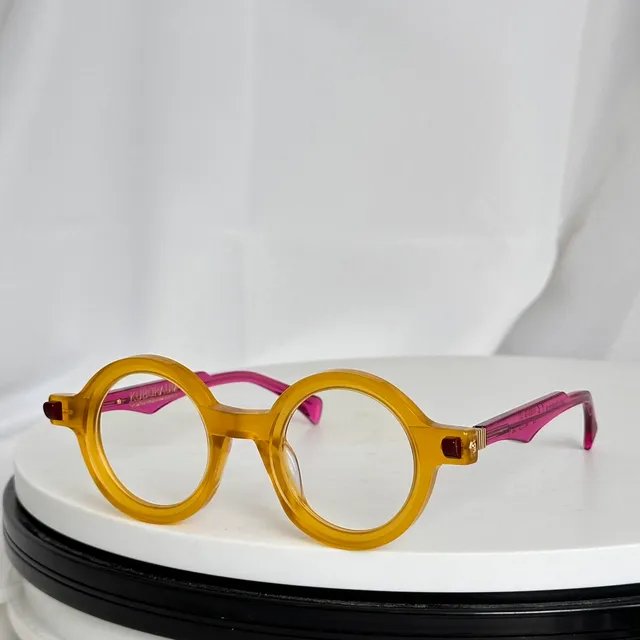 KUBORAUM Round Marbled Black-and-White Optical Glasses 2