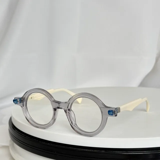 KUBORAUM Round Marbled Black-and-White Optical Glasses 6