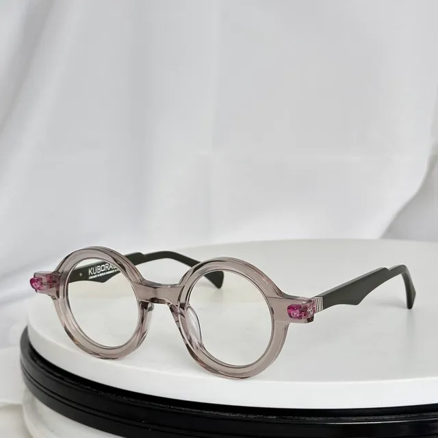 KUBORAUM Round Marbled Black-and-White Optical Glasses 7