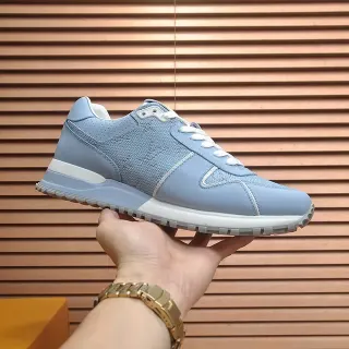 Light Blue Perforated Mesh and Synthetic Overlay Lifestyle Sneaker