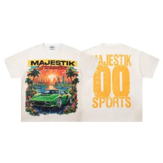 تي شيرت MAJESTIK Paradise بطباعة جرافيك أوف وايت