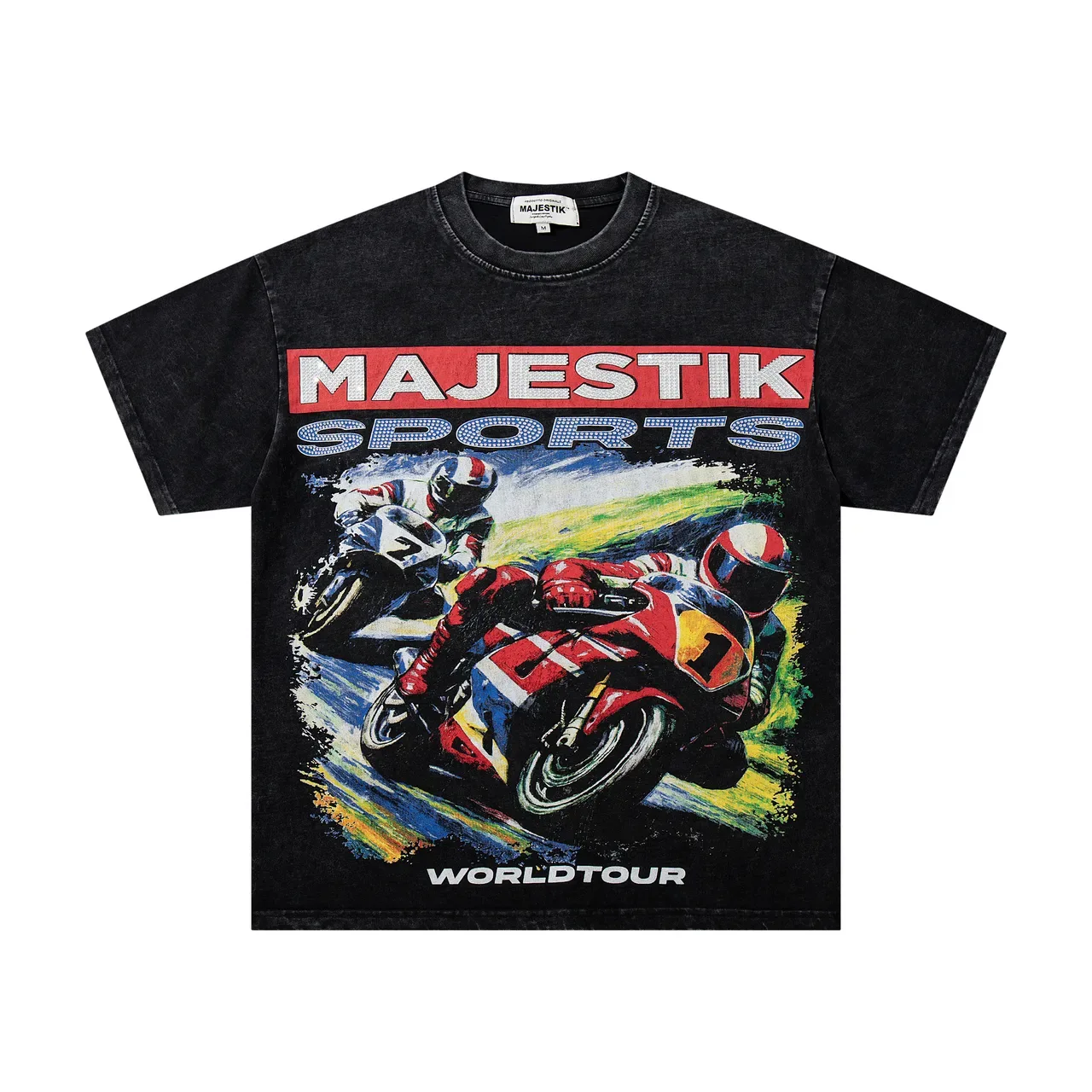 MAJESTIK Sports World Tour Graphic Oversized T-Shirt 4