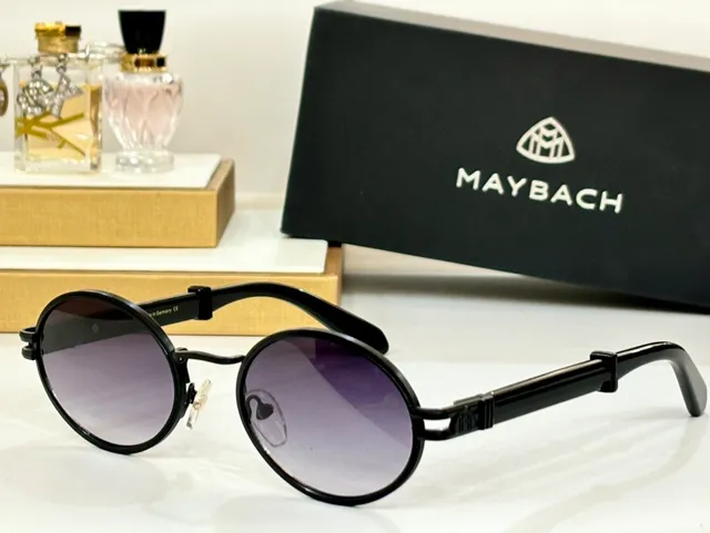 Maybach Round Metal Frame Blue Gradient Sunglasses 8