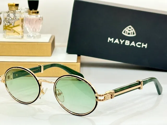 Maybach Round Metal Frame Blue Gradient Sunglasses 9