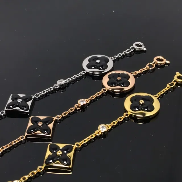 Multi-Tone Chain-Link Floral Charm Bracelets 3