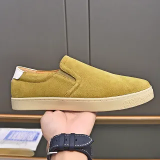 حذاء كاجوال من سويد أصفر خردل slip-on