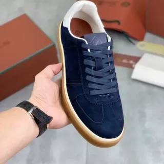أحذية رياضية Navy Beige سويد أعلى كعب مطاط