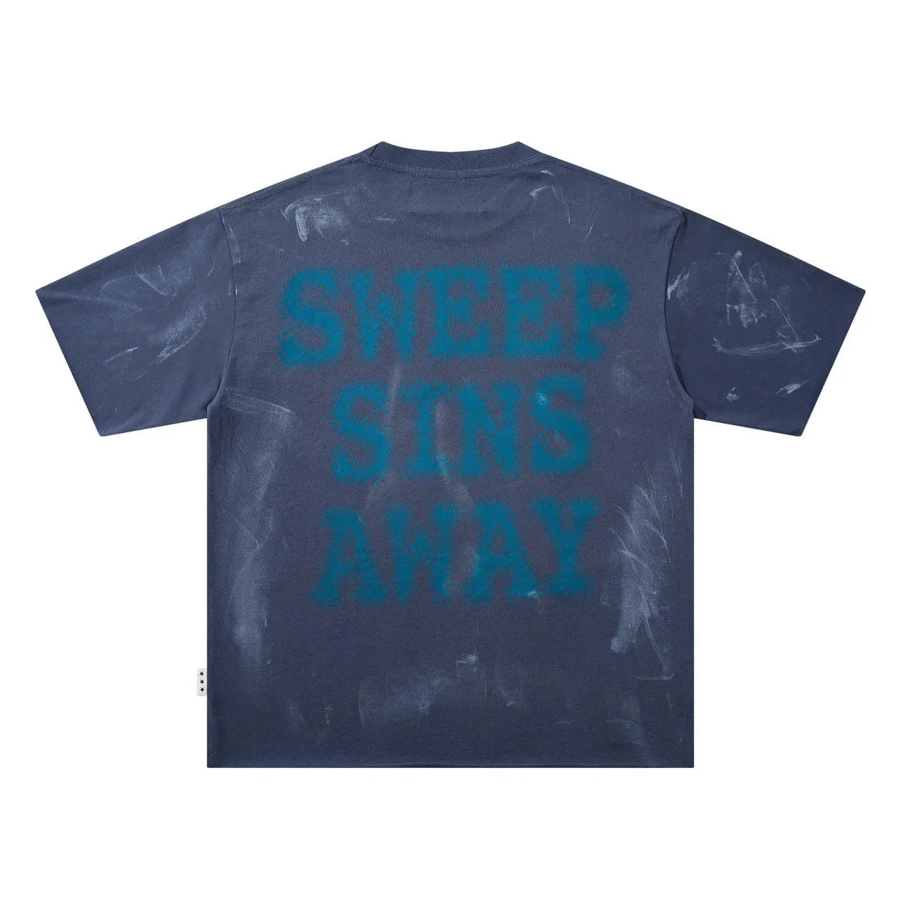 Navy Distressed Oversized Graphic T-Shirt 4