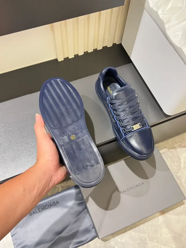 Navy Leather Low-Top Lifestyle Sneakers 4