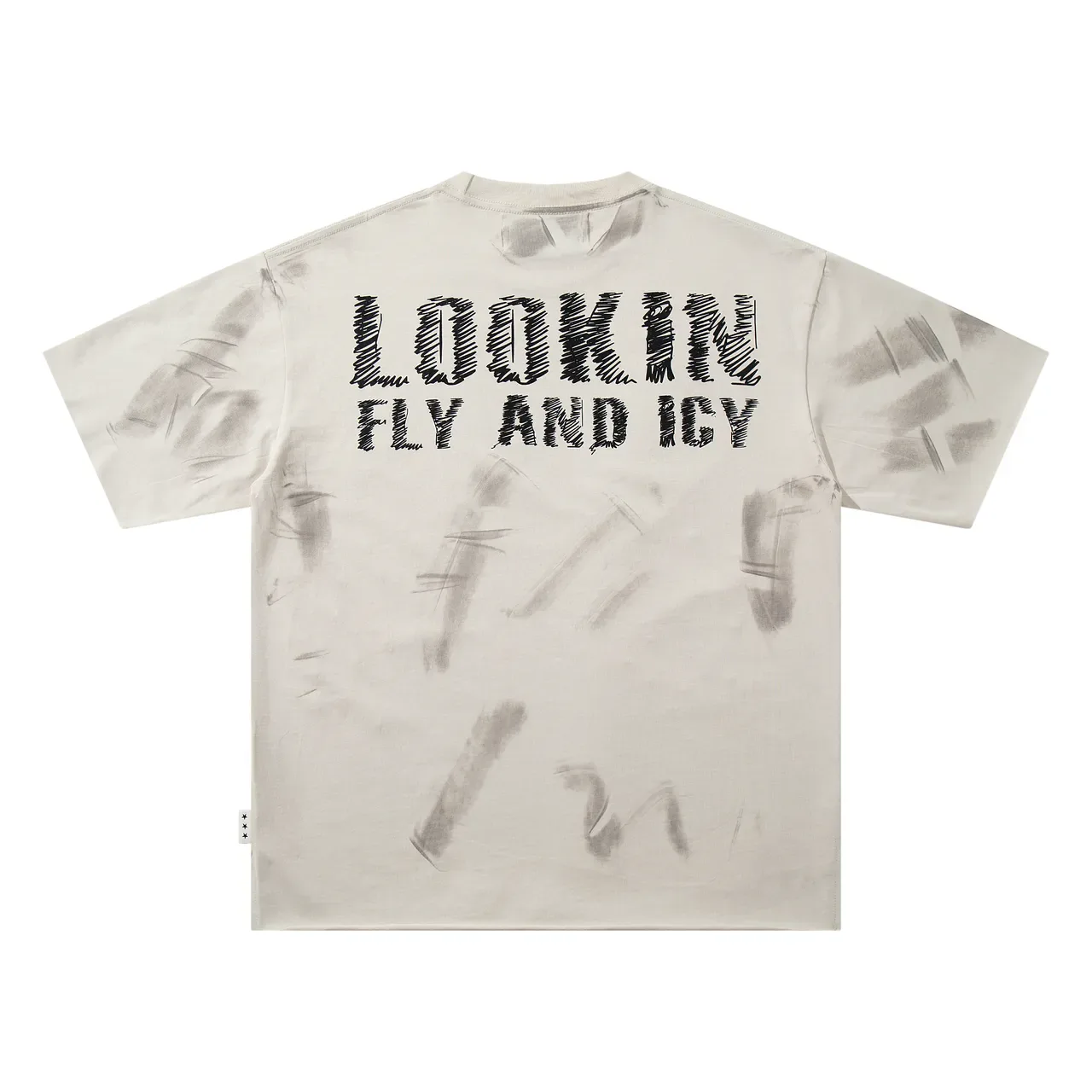 تيشيرت Off-White أوفرسايز بطباعة جرافيك مظهر متهالك 5