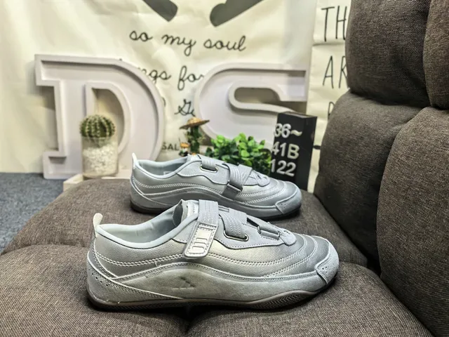 Olive Gray Laceless Strap Sneakers 11