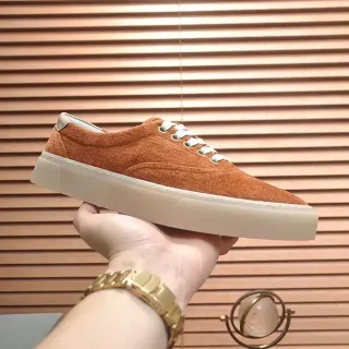 Orange Beige Low-Top Suede Upper Sneakers