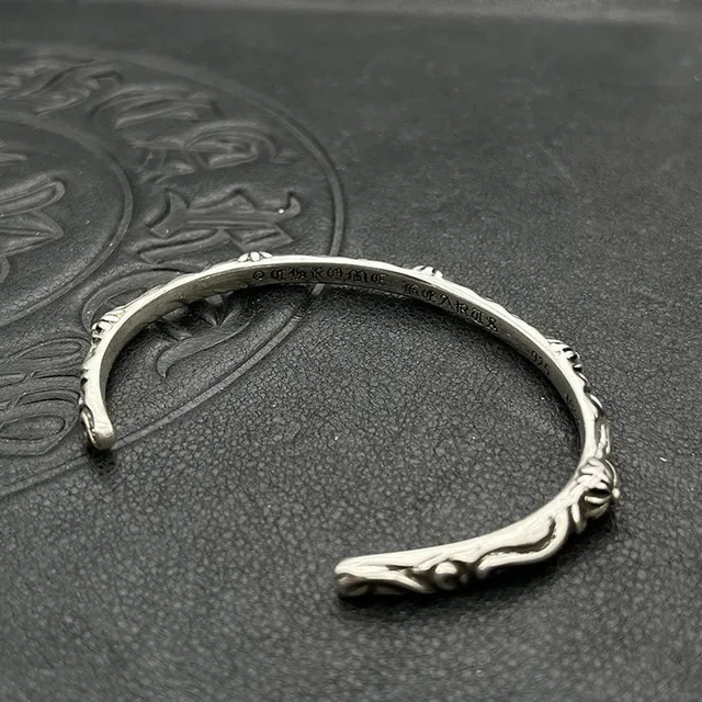 Ornate Floral Scrollwork Antiqued Silver Open Cuff Bracelet 3