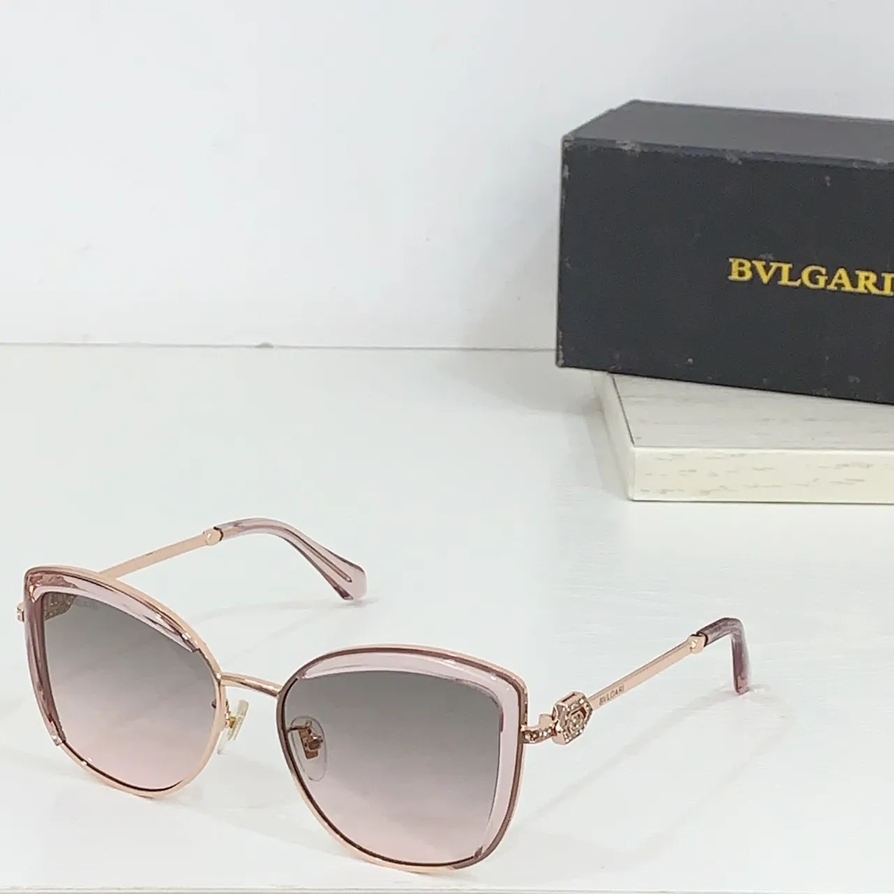 Oversized Metal Cat-Eye Gradient Tinted Sunglasses 8
