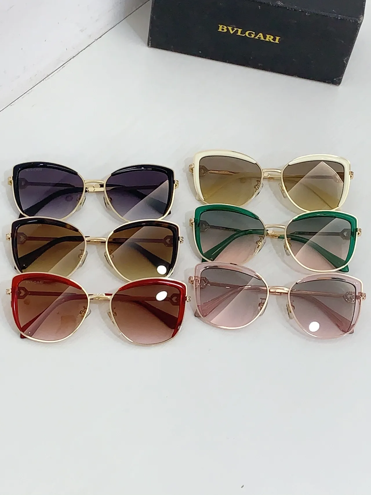 Oversized Metal Cat-Eye Gradient Tinted Sunglasses 9