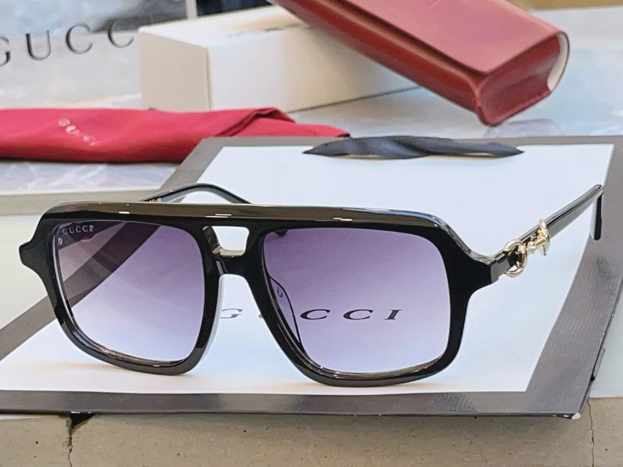 Oversized Rectangular Gradient Lens Sunglasses 4