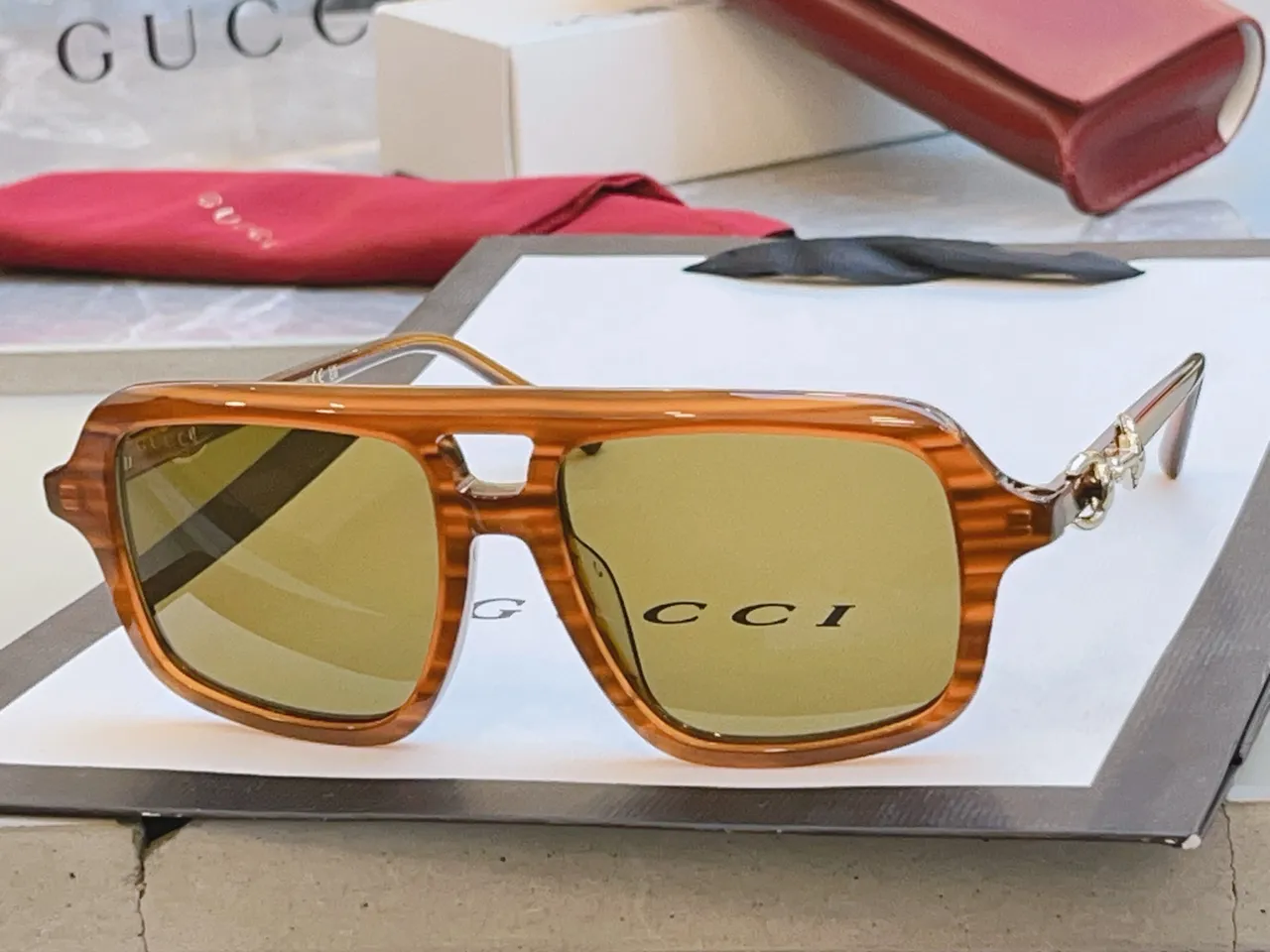 Oversized Rectangular Gradient Lens Sunglasses 6