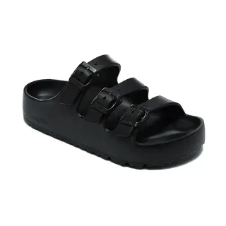 Pacillo Three-Buckle Strap Black Casual Sandals