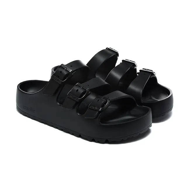 Pacillo Three-Buckle Strap Black Casual Sandals 4