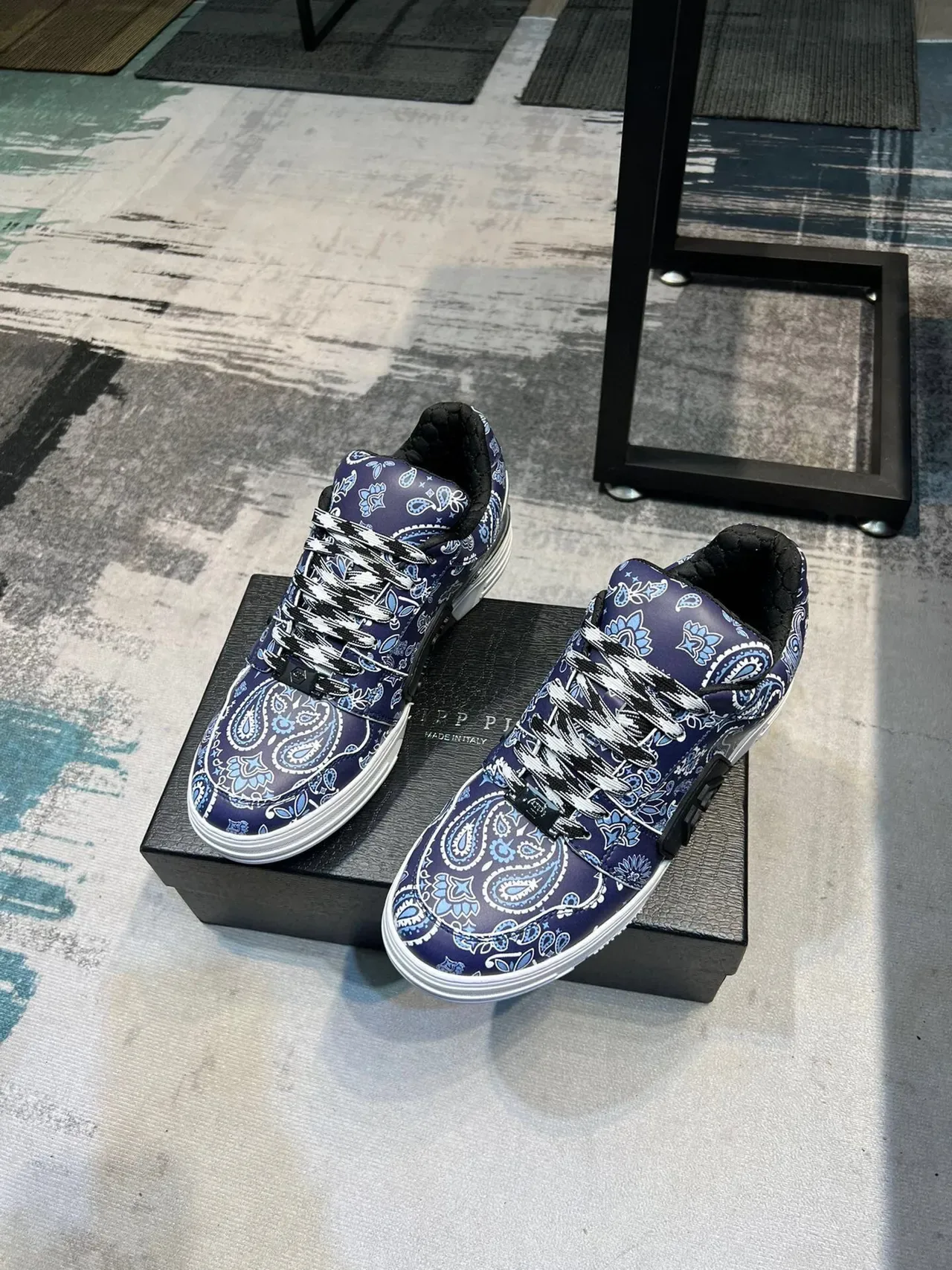 Paisley-Print Navy Lifestyle Sneaker 6
