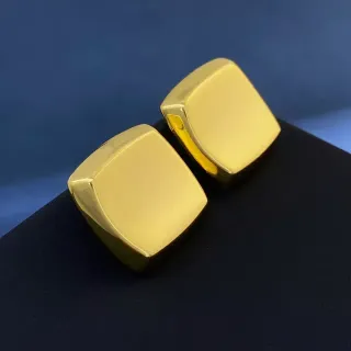 পালিশড গোল্ড জ্যোমেট্রিক ব্লক জুয়েলরি