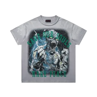 Camiseta oversized desgastada con estampado gráfico Rare Peace