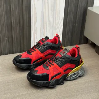 Zapatillas deportivas de silueta chunky color blocking rojo y negro