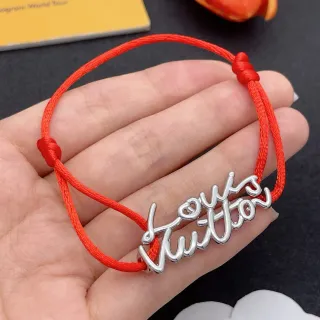 Pulsera roja y plateada de cordón trenzado con cierre de nudo ajustable