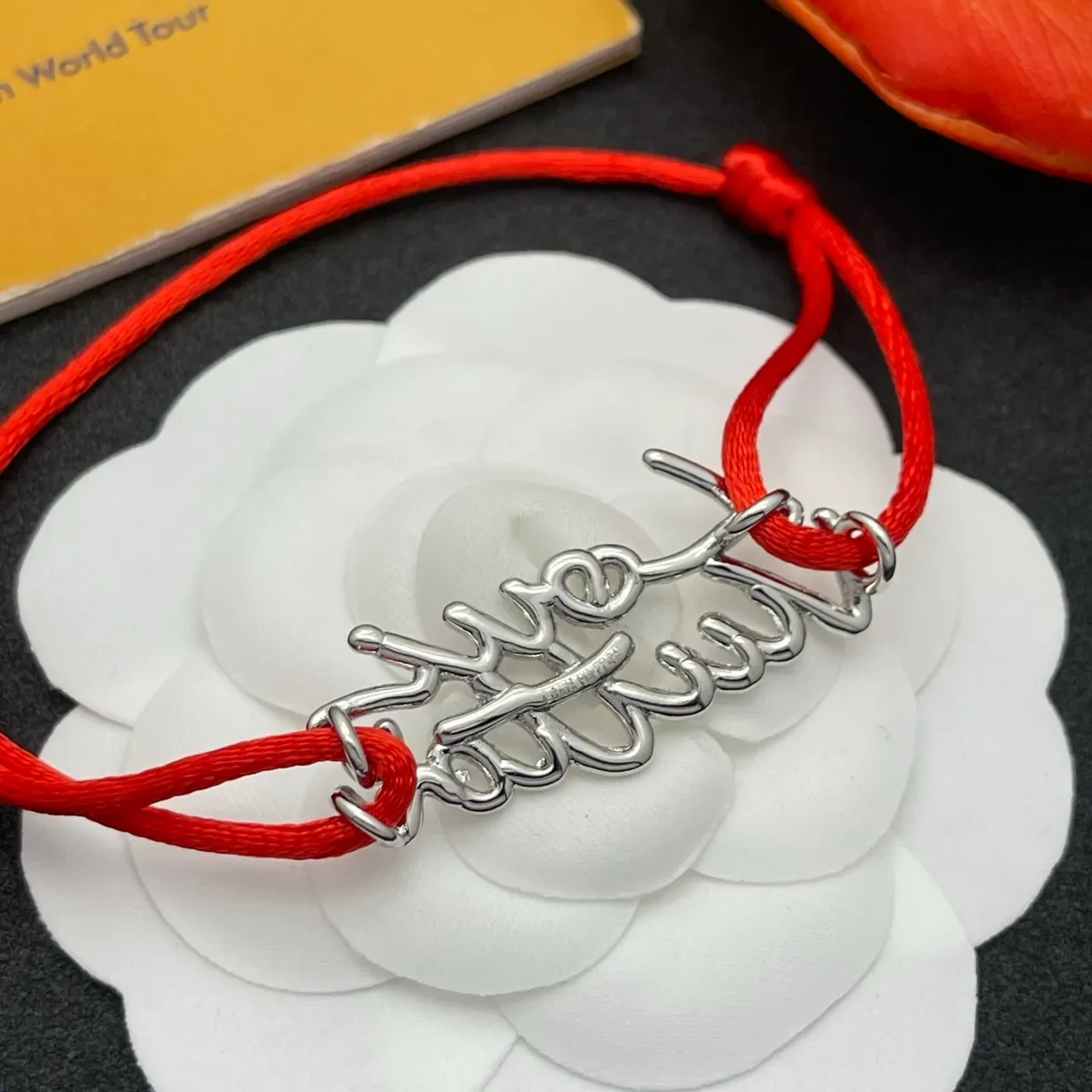 Red Silver Braided Cord Adjustable Knot Closure Bracelet 3