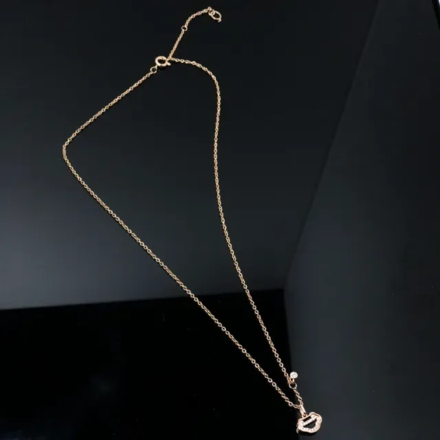 Colar com pingente de nuvem de cristal em ouro rosa 2