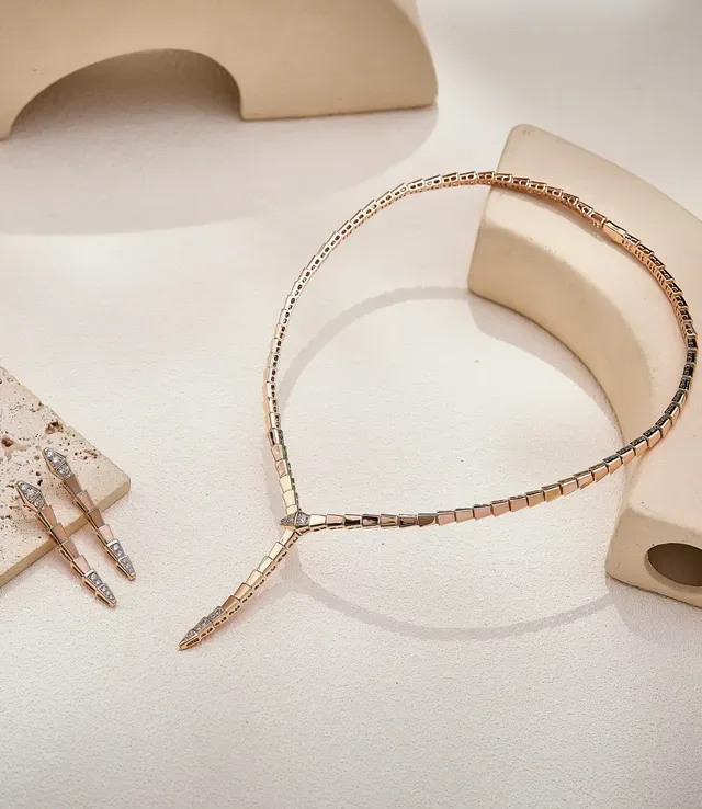 Rose Gold Geometric Pavé Diamond Drop Earrings 5