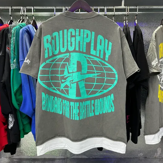 ROUGH Graphic Print Oversized Distressed Hem T-Shirt 5