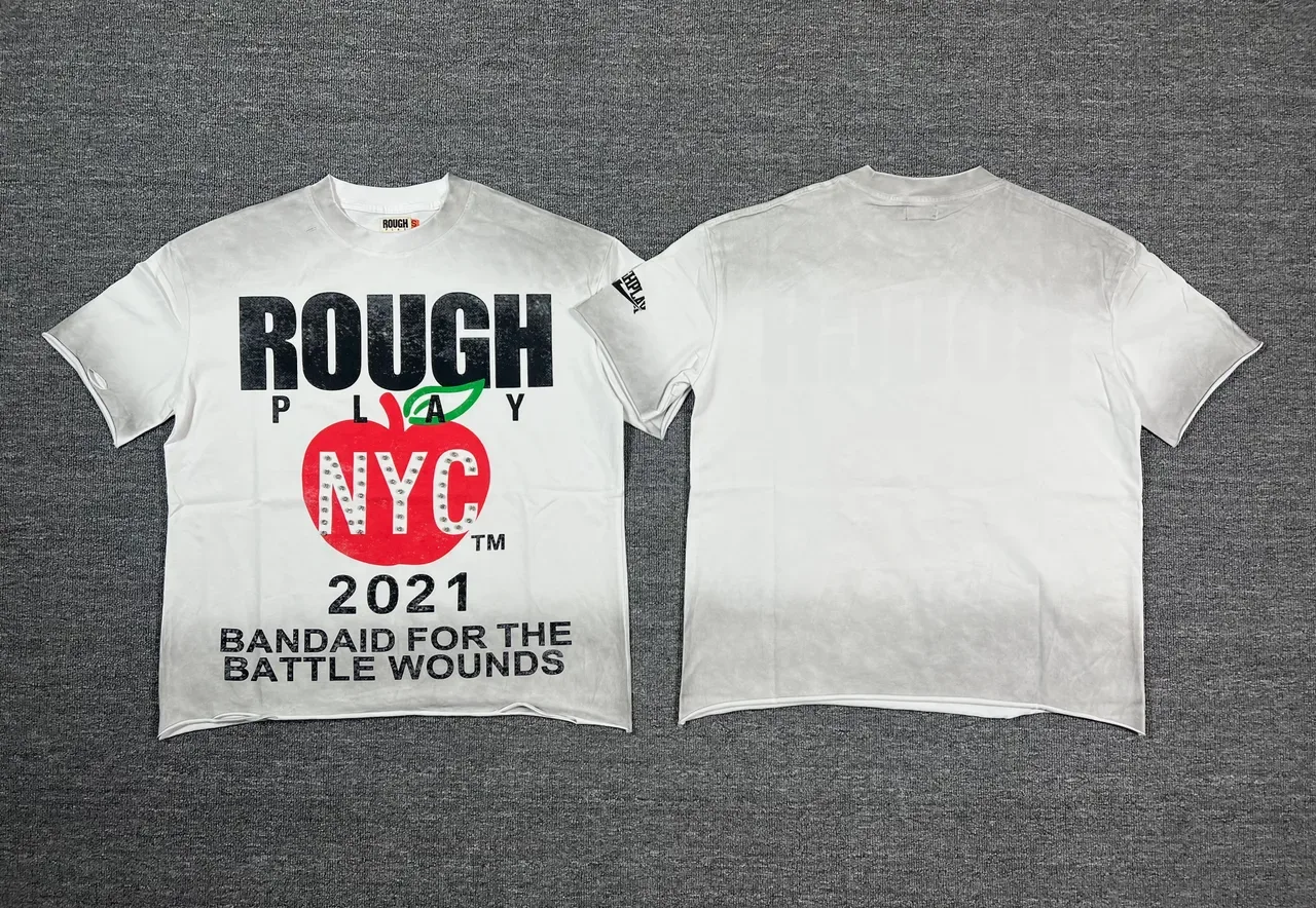 Rough Play NYC 2021 Bandaid For The Battle Wounds Distressed T-Shirt 5