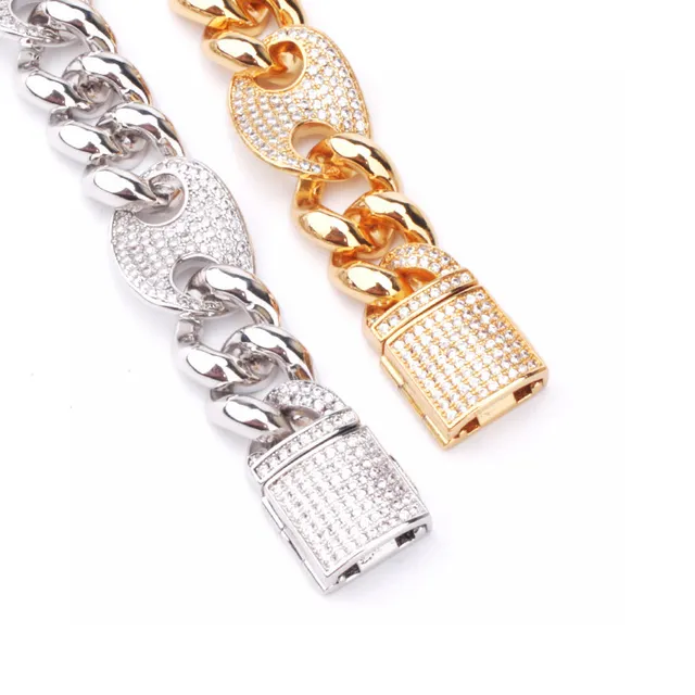 Silver and Gold Pave Crystal Curb-Link Bracelets 5