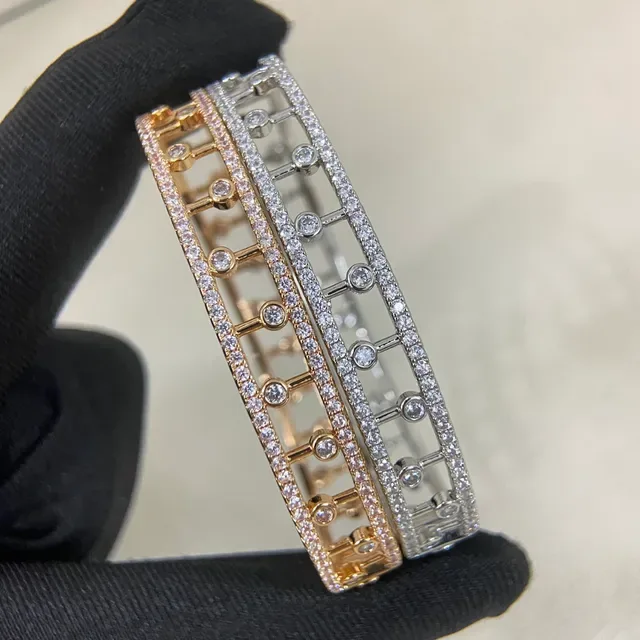 Silver and Gold Tone Pavé Bezel-Set Geometric Bangle Bracelets 9