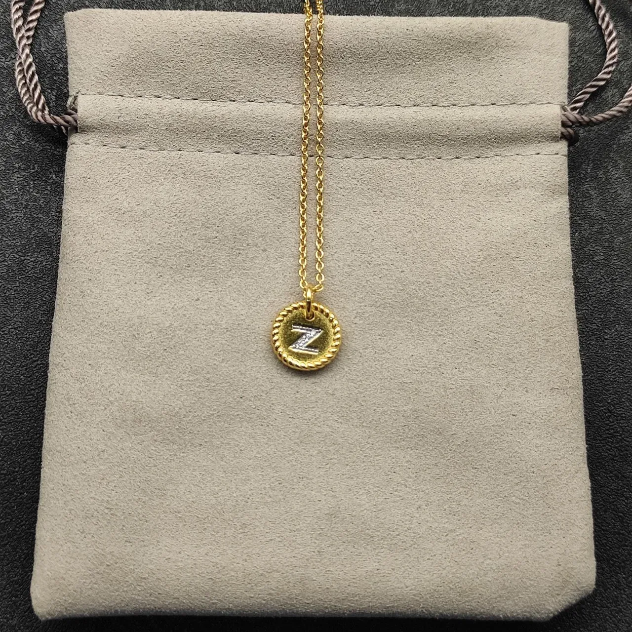 Silver Circular Disc Pendant Rope-Edge Bezel Necklace 3