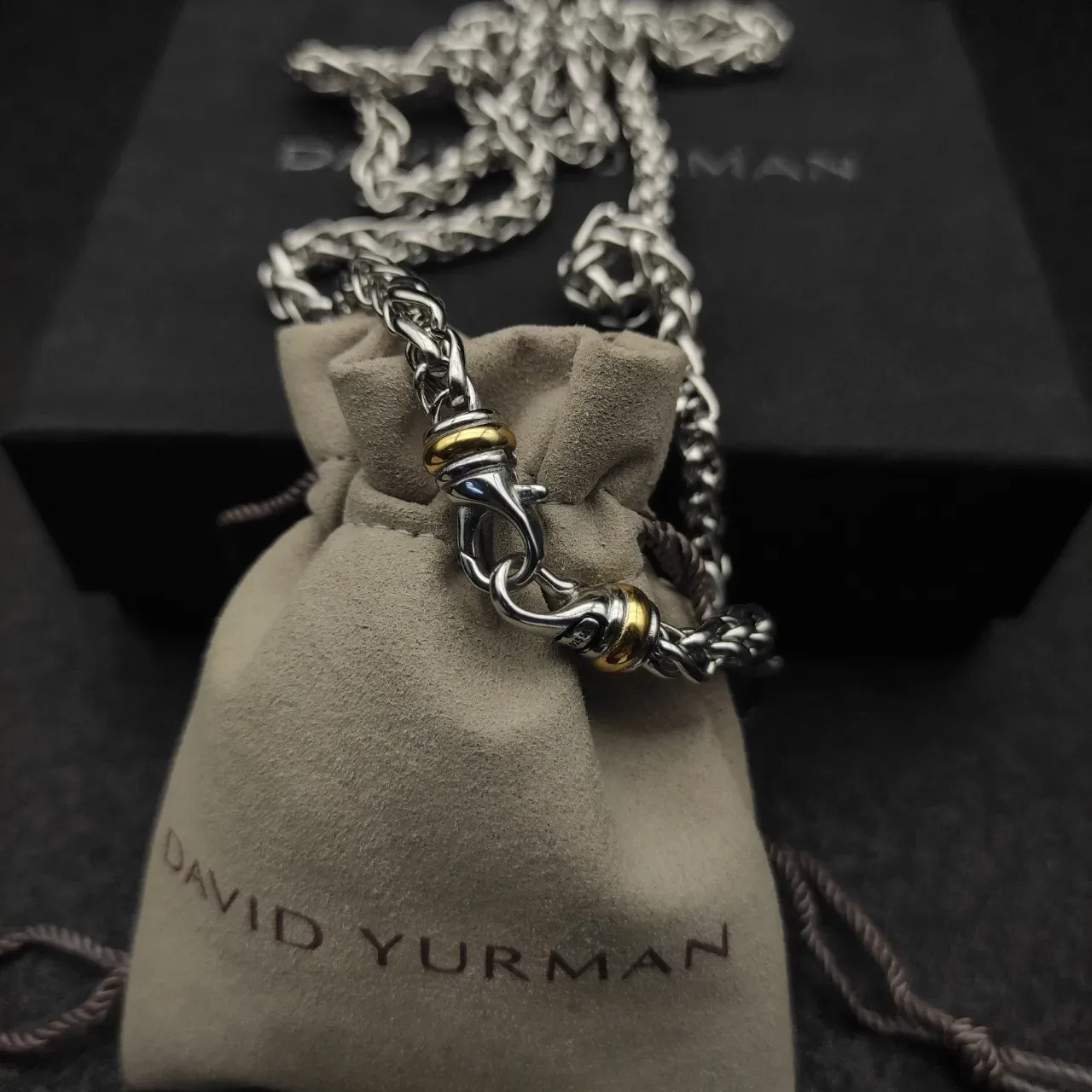 Silver Gold Braided Link Chain Metal Necklace 5