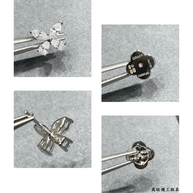 Silver Gold Flower-Shaped Petal-Cut Stones Earrings 4