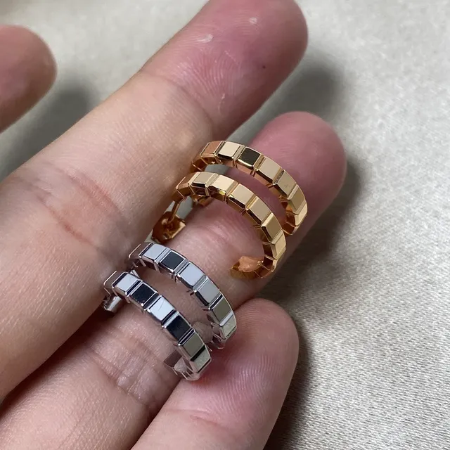 Silver Gold Segmented Faceted Textured Block-Pattern Earrings 6