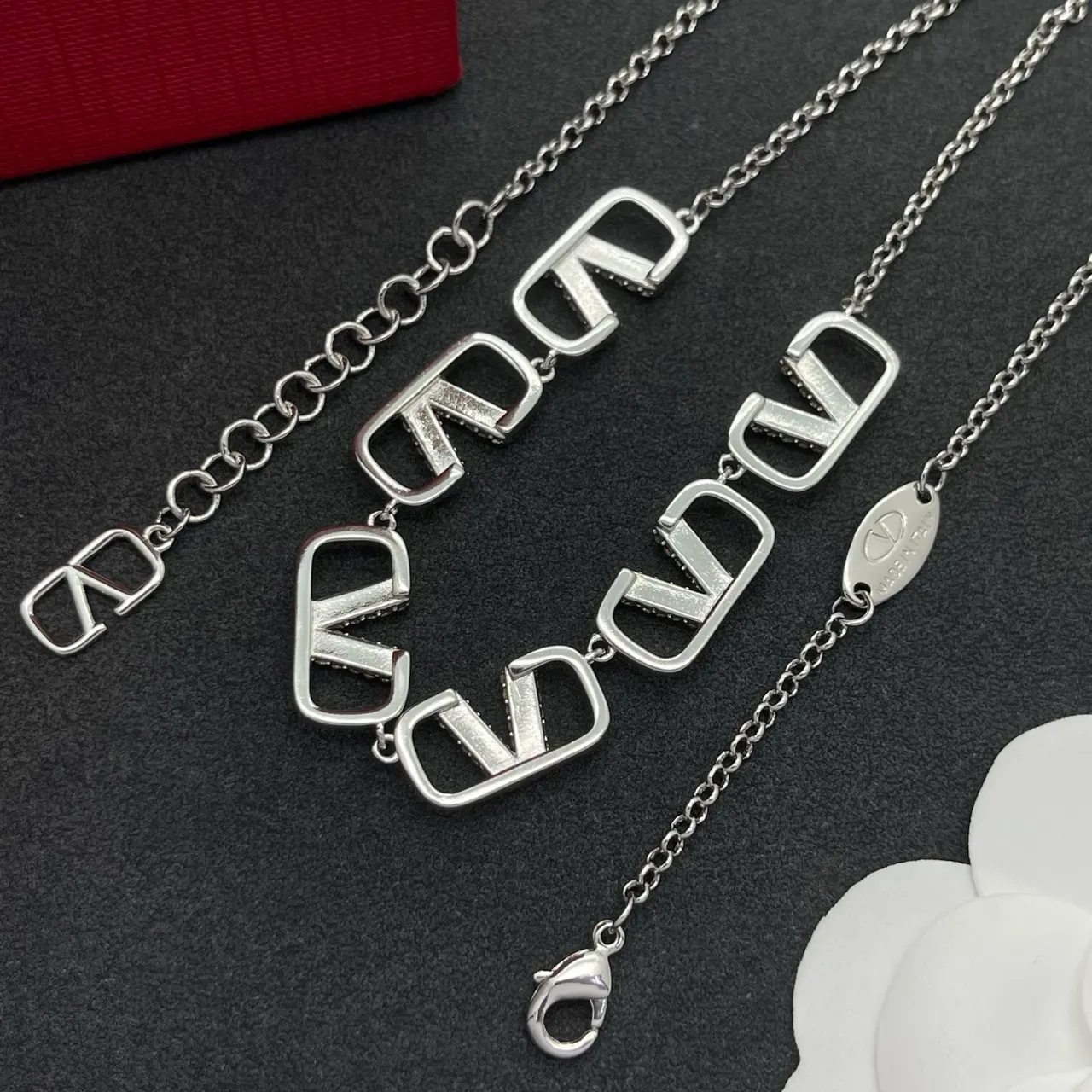 Silver-Tone Geometric Pavé Crystal Link Necklace 3